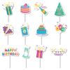 Party Cake Flags With Paper Material For Birthday Event Decor Set Of 12