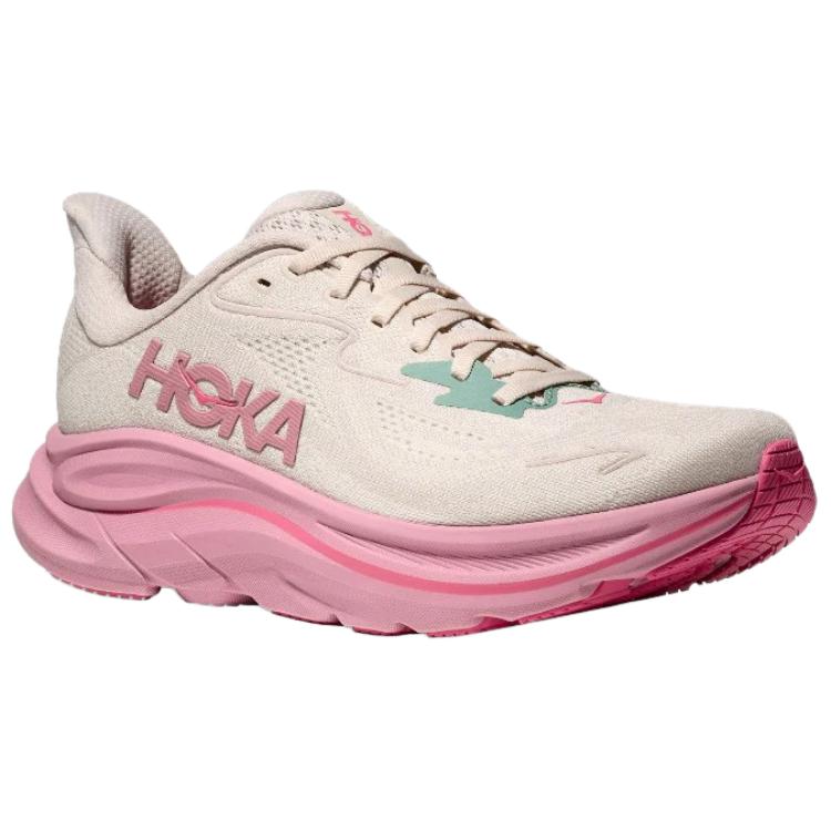HOKA Clifton 10 Широкие Розовый Крем Женские Кроссовки Сухая Роза 1162050-RMD