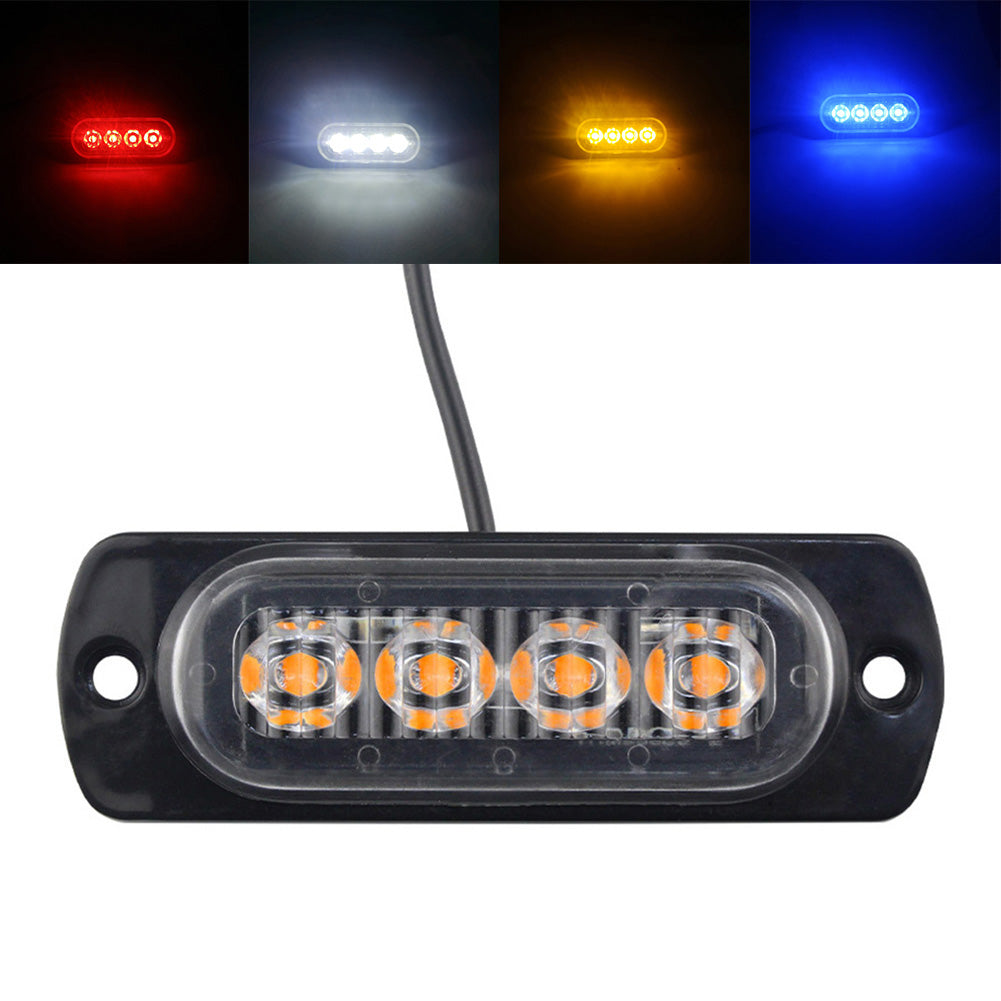1Pcs 12V/24V 4Leds Car Warning Light Grill Breakdown Light Car Truck Trailer Beacon Lamp LED Amber Side Light Warning Lamp
