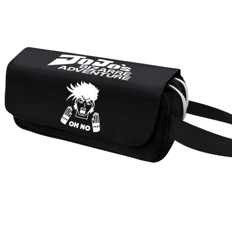 JoJos Bizarre Adventure Pencil Case Kujo Jotaro Zipper Flip Pouch Large Capacity School Stationery Organizer Students