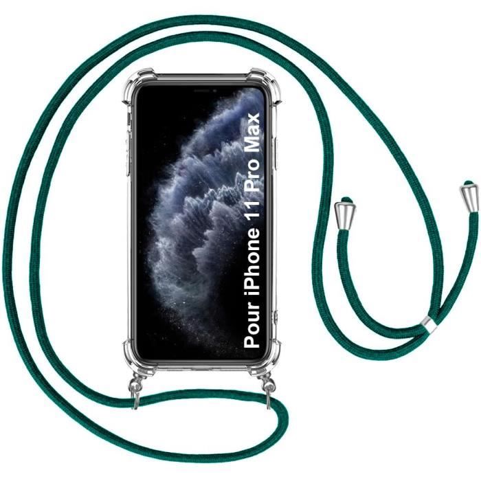 Защитный чехол - E.F.CONNECTION - для iPhone 11 Pro Max - Гибкий - Прозрачный-Ночной зеленый - Защита от царапин