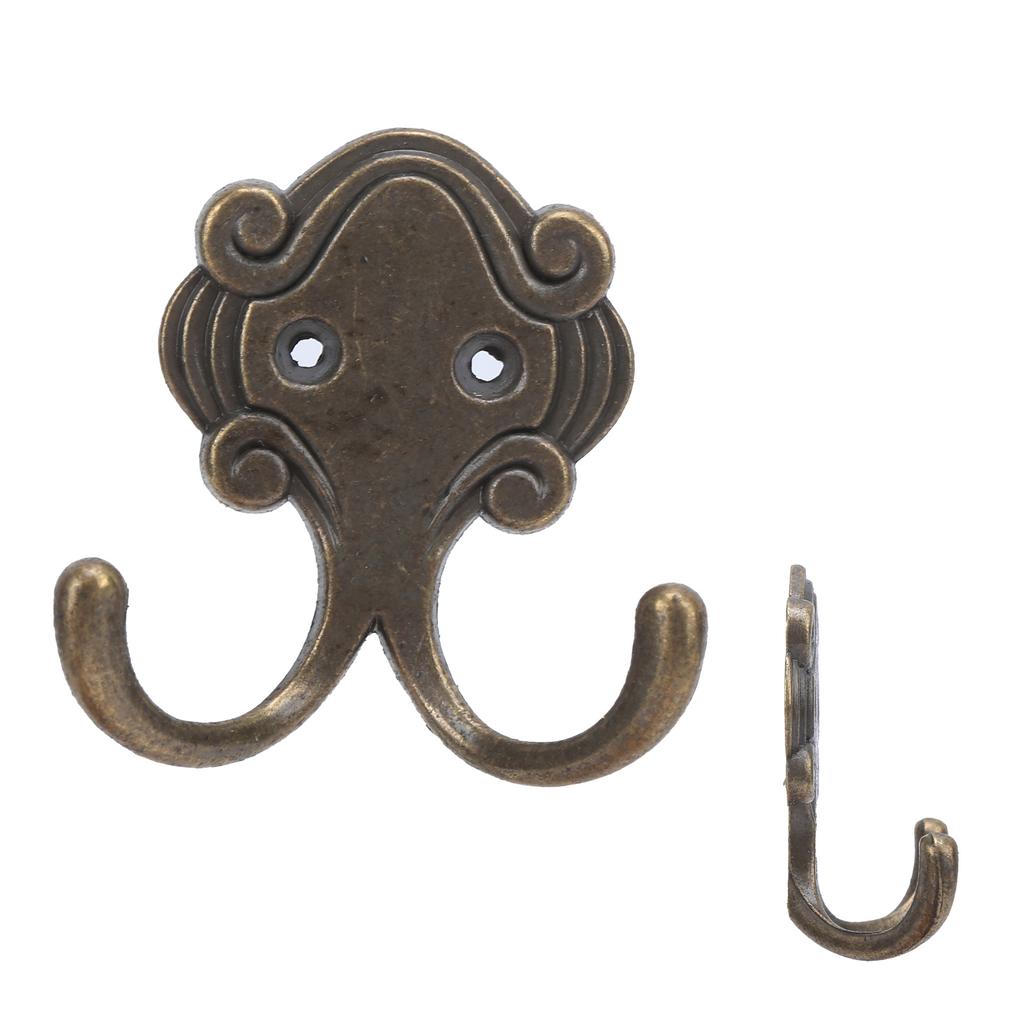 10 шт. Крючки для пальто Ретро Прочные Долговечные Двойные Крючки для халата для Пальто Шарфа Сумки Полотенца