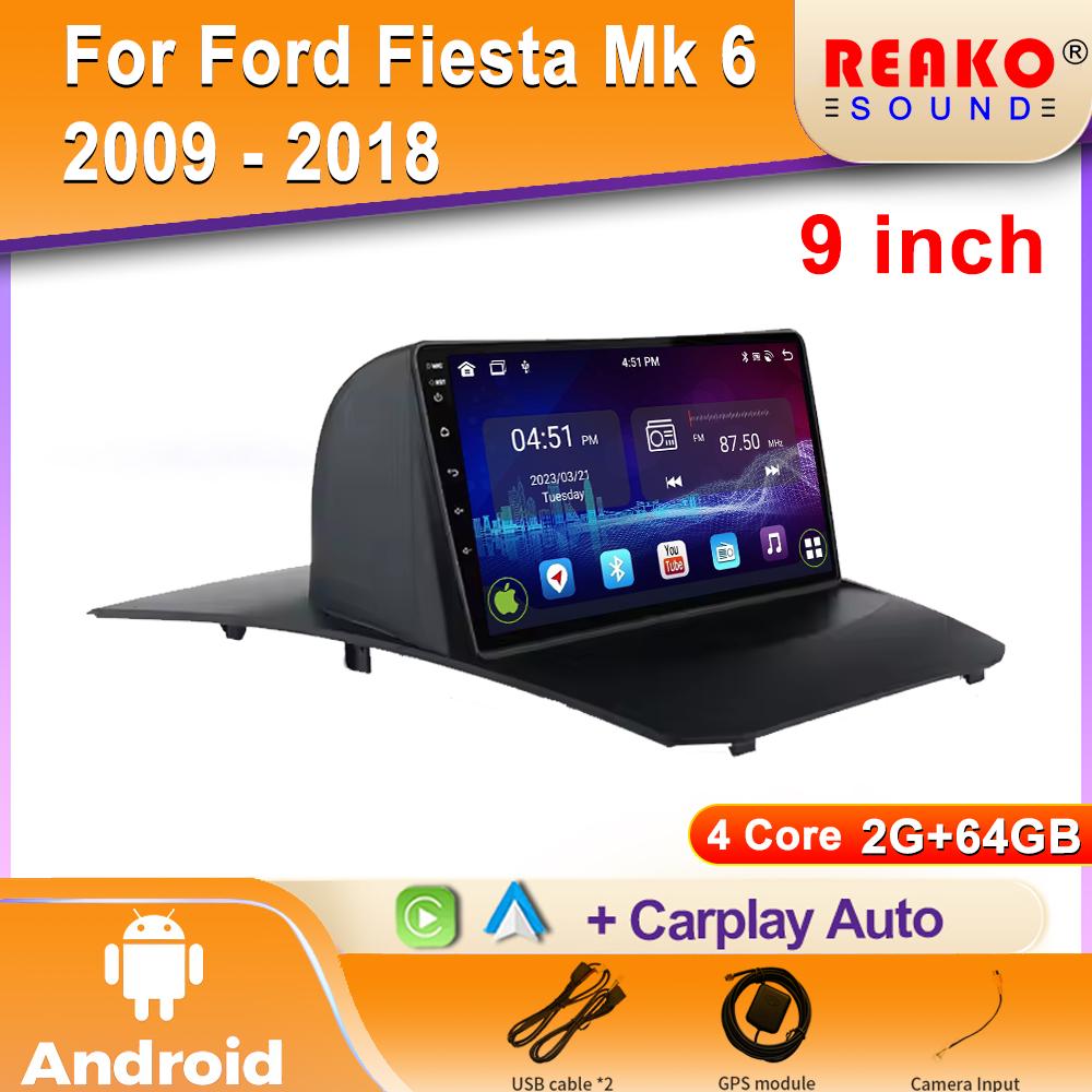 2K IPS Android автомобильное радио для Ford Fiesta Mk 6 2009 - 2018 мультимедийный видеоплеер навигация GPS 4G Carplay Autoradio