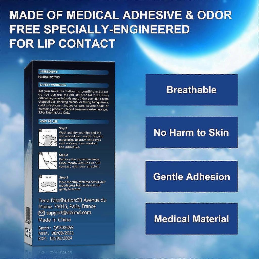 90pcs / Pack Sleep Strips Sleeping Mouth Tape Anti-snoring Closed-mouth Patch