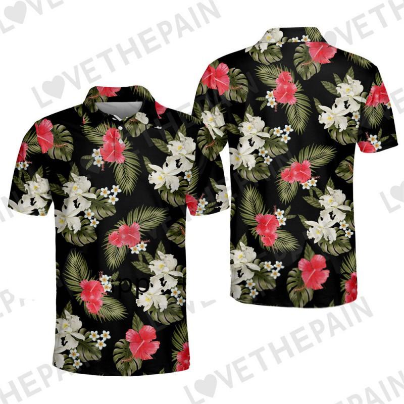 Men's Golf Wear Printed Casual Fashionable POLO Shirt Short-sleeved T-shirt Quick-drying Breathable Horse