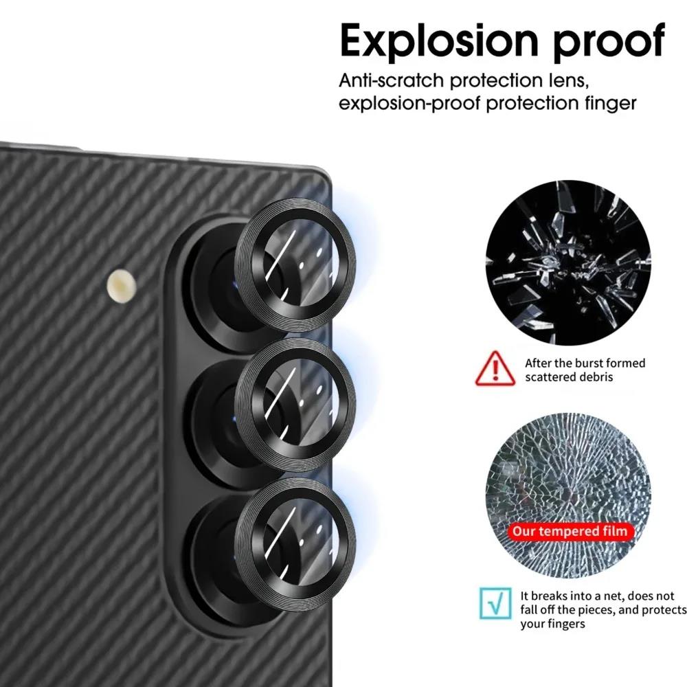 Full Cover Camera Lens Protector For Samsung Galaxy S27 S26 S25 S24 Plus Ultra CD Pattern Tempered Glass Metal Ring Protection 4