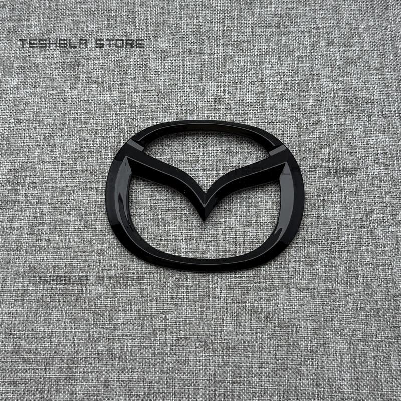 Gloss Black Logo ABS Chrome Black Car Front Hood Emblem Bonnet Badge Rear Trunk Badge For MAZDA CX-5 MAZDA3 AXELA MAZD6 MAZDA5 vf2