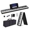 OYAYO FP88C 88-Key Folding Digital Piano, Rechargeable, MIDI and Bluetooth Compatible, Touch-Sensitive Keyboard, Piano-Size, 128 Tones/Rhythms, Compac