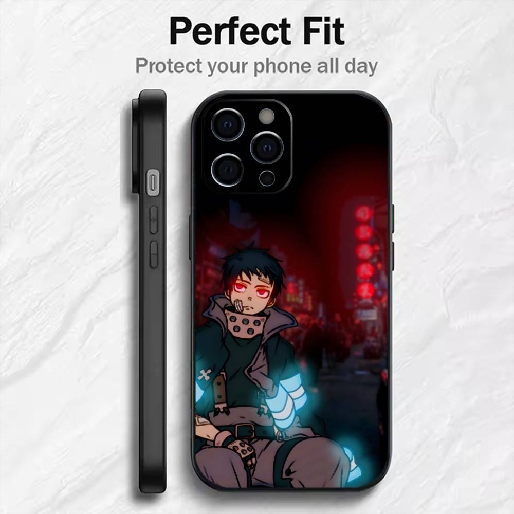 FF Аниме S-SHINRA Пост-печать Чехол для телефона Для iPhone17,16,15,14,13,12 Plus,Max Мягкий силикон Черный чехол