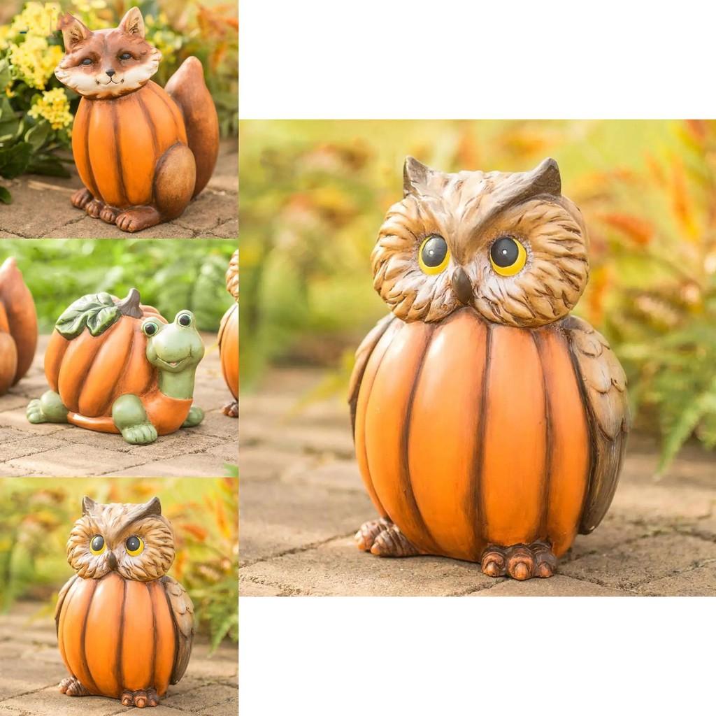 Очаровательные статуэтки из смолы в виде совы, черепахи и лисы, дизайн с тыквой для Хэллоуина, для уютных домашних пространств