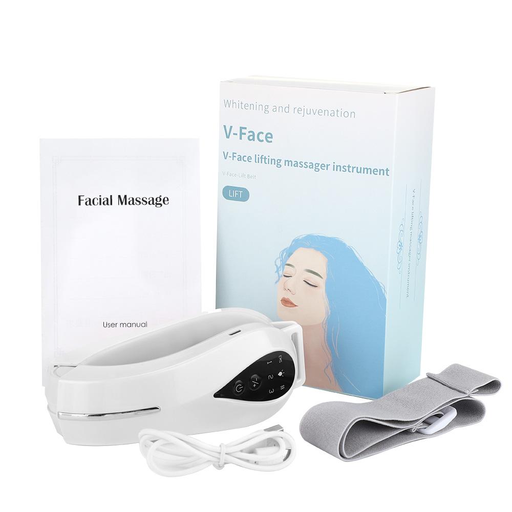 Массажер для подтяжки лица V Face Lifting Massager для удаления двойного подбородка LED Photon Therapy EMS Массажер для лица Vibration V Line Устройство для похудения и подтяжки лица