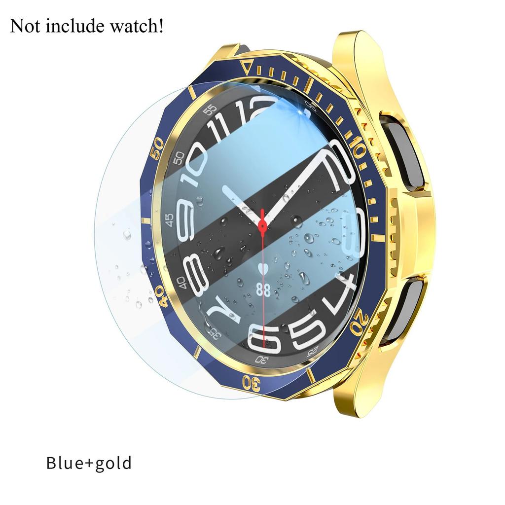 Чехол 3 в 1+Кольцо безеля+Защитная пленка для стекла для Samsung Galaxy Watch 6 Classic 47 мм 43 мм Защитная пленка для экрана Бампер для Galaxy Watch 6 Classic