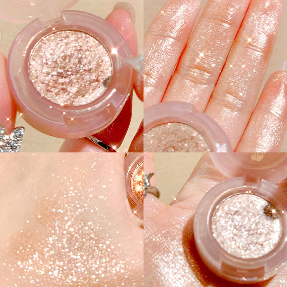 Монохромная палитра теней для век с бриллиантовым блеском, обесцвечивание теней для век, хайлайтер с блестками, водостойкий стойкий пигмент для макияжа глаз