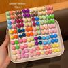 50 Button Style Double Ended Rubber Bands with Colorful Random Hair Loops Suitable for Daily Use As Hair Accessories