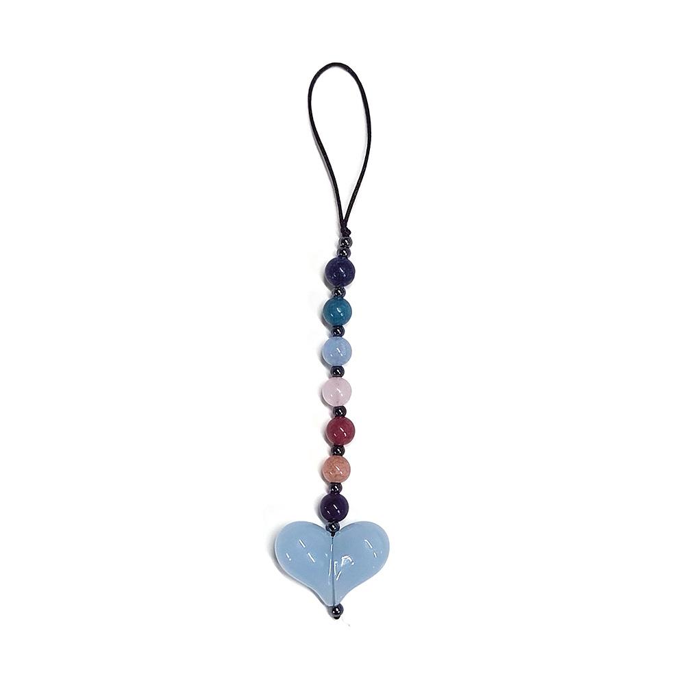 HERLOOK Phone Charm Love Heart Bowknot Pendant Simple Beaded Chain Cellphone Lanyard Trendy Women Y2K Accesories