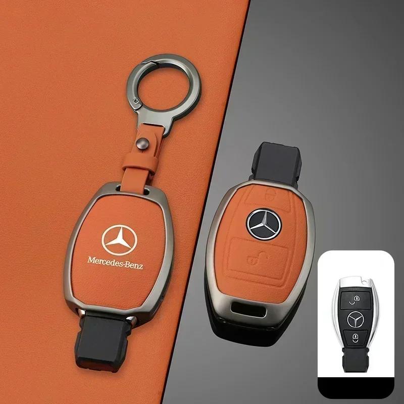 ZPU1 Leather Car Key Case Cover Shell Protector For Mercedes Benz A B C S Class AMG GLA GLS CLA GLC GLK W176 W221 W204 W205 W463 W212