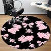 1pc Bunny Floral Office Round Area Rug,  Mat Suitable ForOffice, Under Office Chairs Bedroom Living Room Home Decor, Room Deco