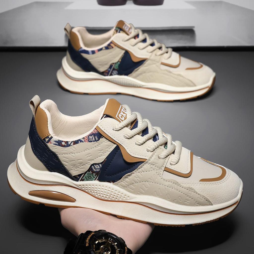 Мужская обувь Осень и Зима Новая Модная Мягкая Подошва Спортивная Повседневная Обувь для Мужчин Толстая Подошва Увеличивающая Рост Обувь для Папы для Мужчин