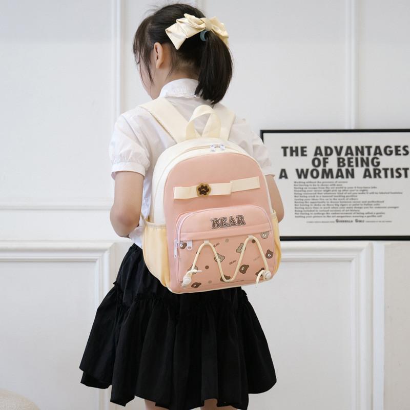 Легкий и универсальный детский рюкзак с милым мотивом медведя, идеально подходящий для школы, в нескольких цветах