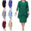 Платья больших размеров для женщин, кружевное винтажное коктейльное платье с длинным рукавом, элегантное вечернее вечернее платье миди