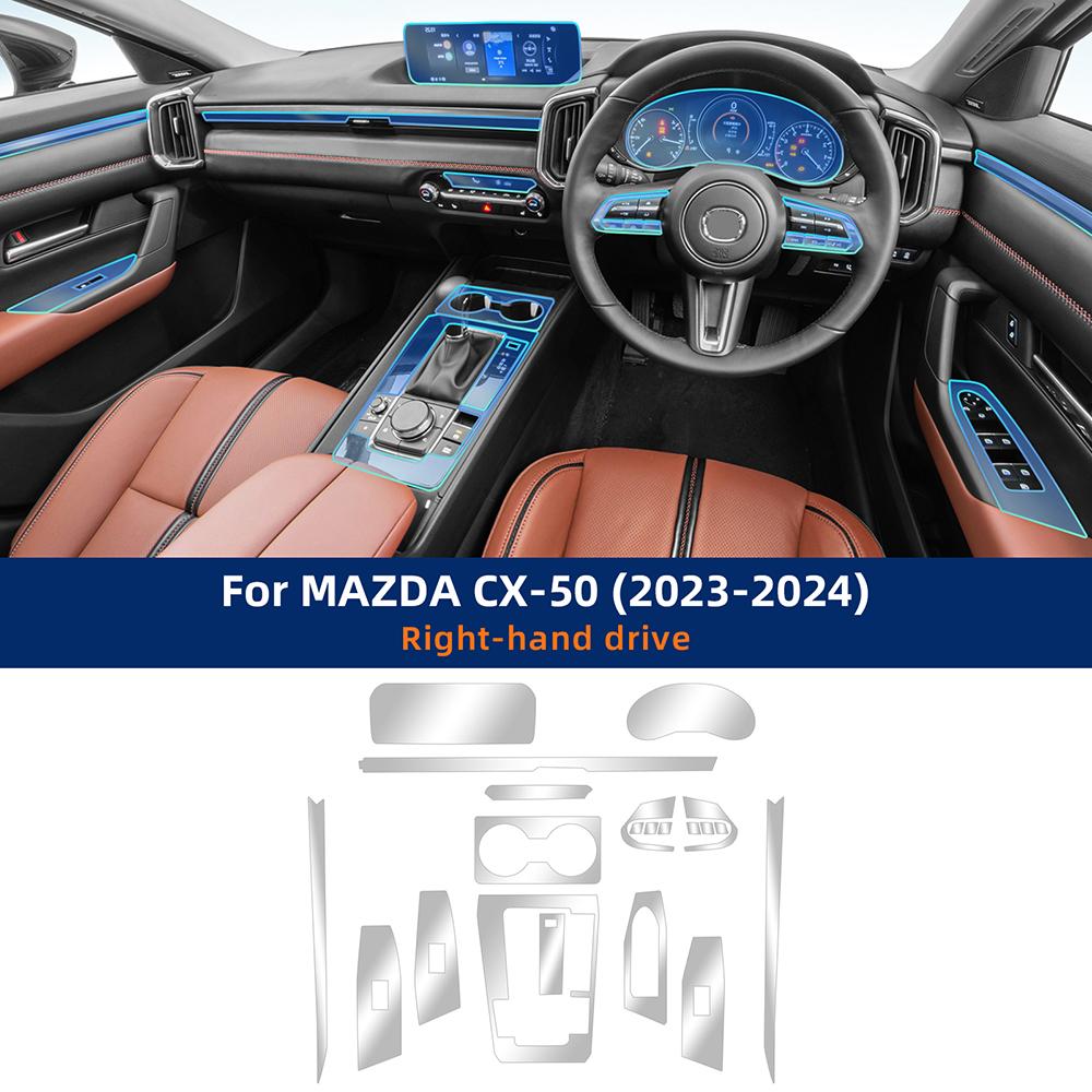 Для MAZDA CX-50 CX50 2024 Наклейка Защита от царапин Салон Автомобиля Центральная Консоль Медиа Панель Приборов Навигация TPU Защитная Пленка