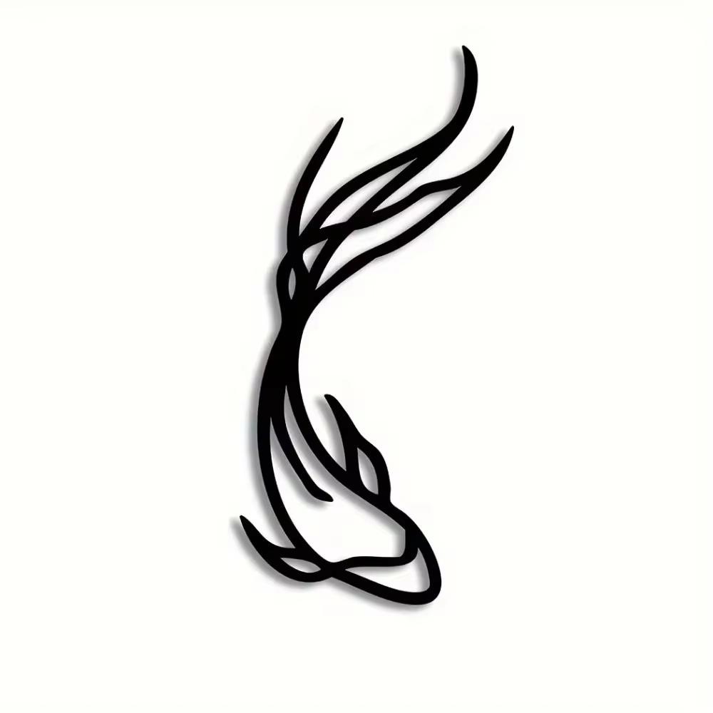 Стильная 1 шт. Металлическая скульптура рыбы Фэн, минималистский шедевр линейного искусства, великолепный декор для стен из металла и абстрактное искусство рыбки Бетта