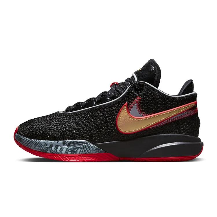 Nike LeBron 20 Grade School 'Trinity' (Unisex) Black / Black / University Red / University Gold / Light Smoke Grey Kids' Basketball Shoes DQ8651 001