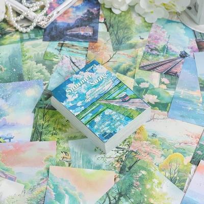 200 листов Four Seasons Landscape Material Paper Decor Дневник Альбом Материал для скрапбукинга Фоновая бумага Ненужная бумага Принадлежности для журналов