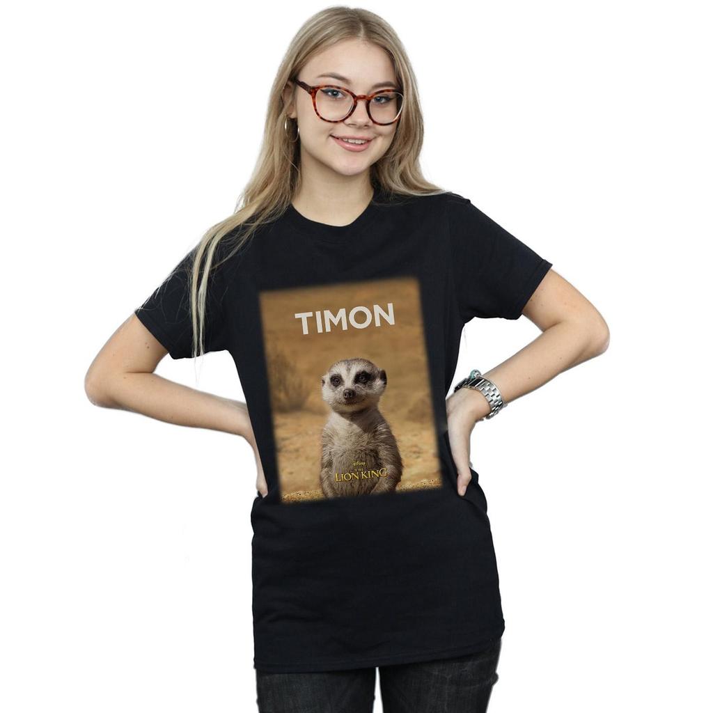 Disney Womens/Ladies The Lion King Movie Timon Poster Cotton Boyfriend T-Shirt