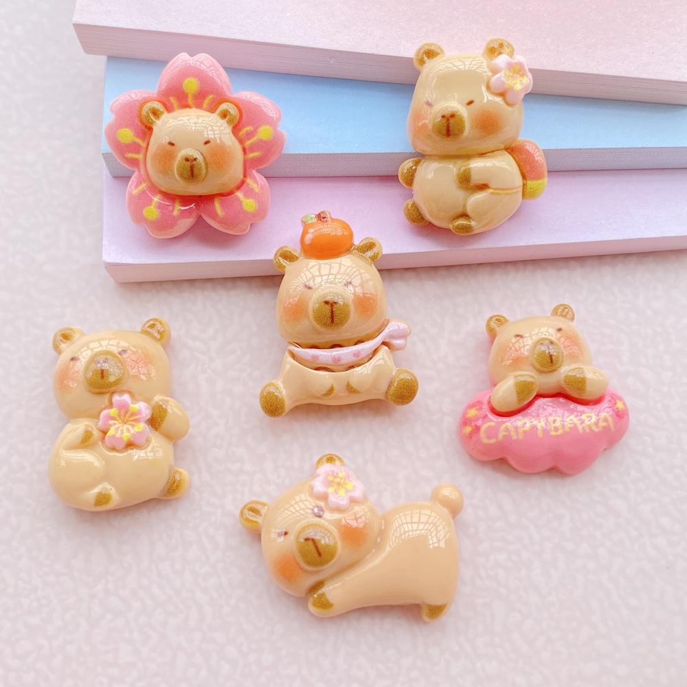 Новые модели Серия красочных мультяшных медведей Смола Скрапбукинг DIY Ювелирные изделия Заколка для волос Головной убор Украшение Поделки