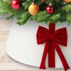 Юбка для рождественской елки Мягкая искусственная замша Дизайн с бантом Складная Многоразовая Накидка на основание Праздничное рождественское украшение