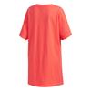 Adidas SS Dress Tape Simple Round Neck Letter Brand Logo Short Sleeve Dress Women Dresses Coral-Pink Black FJ6883