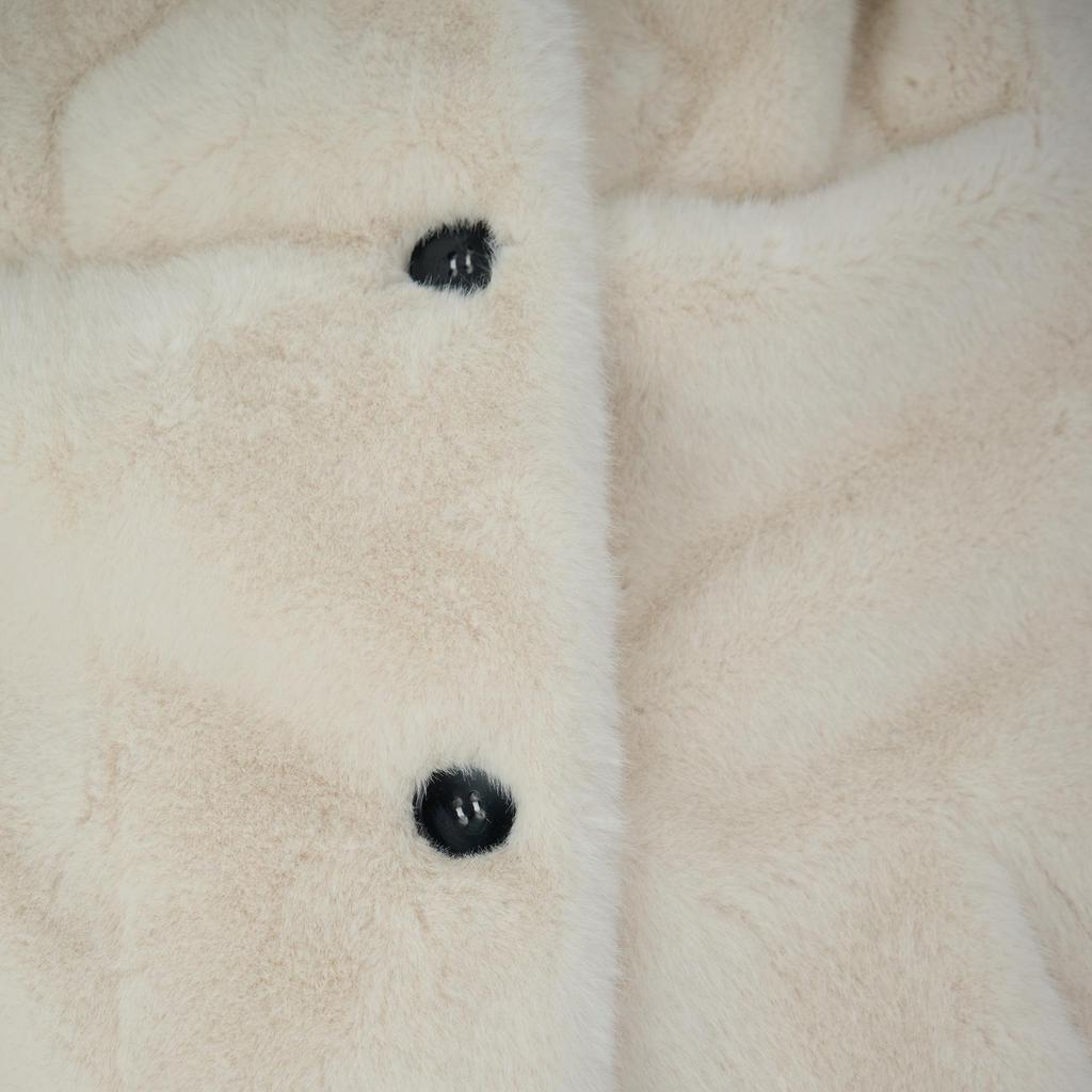 Women's Mid-Length Lapel Faux Mink Fur Single-Breasted Winter Coat