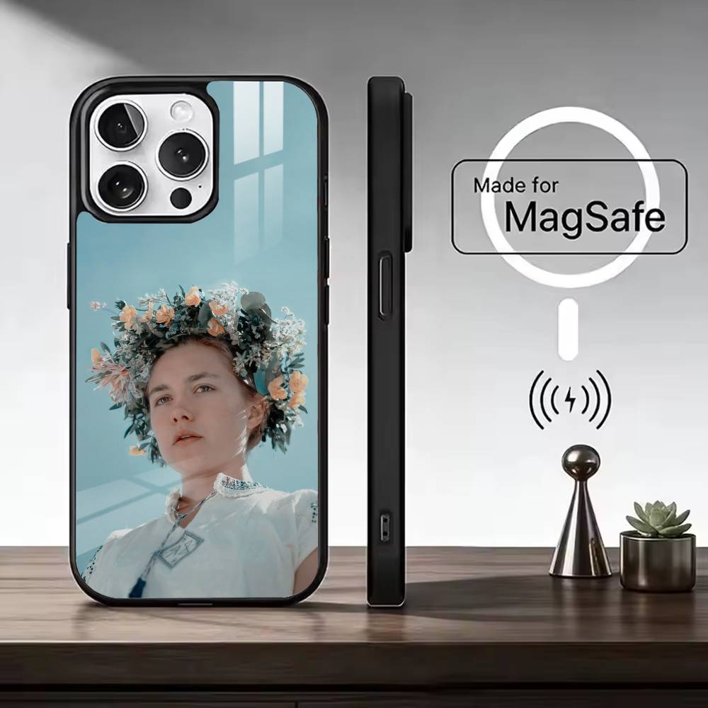 Actress F-Florence Pugh Phone Case For iPhone17,16,15,14,13,12,11 Plus,Pro Magnetic For Magsafe Wireless Charging