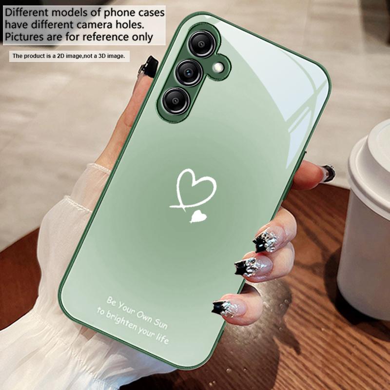 Градиентный чехол для телефона в форме сердца Для Samsung A73 72 71 A70 56 55 54 A53 52 51 A50 42 A35 A34 33 32 31 26 25 24 23 22 30 стеклянный чехол для телефона