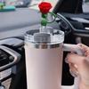 Flower Rose Straw Cover Caps Silicone Straw Tips Lid Dust-Proof Decor For Stanleys Topper 10mm K1B5