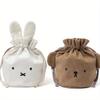 Corduroy Miffy Rabbit Drawstring Bundle Pouch Kawaii Lovely Travel Portable Cosmetic Storage Washing Rinsing Money Bag Package