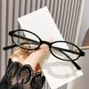 Retro Small Frame Oval Women Plain Glasses Spice Narrow Frame Anti-Blue Glasses Clear Computer Protection Glasses