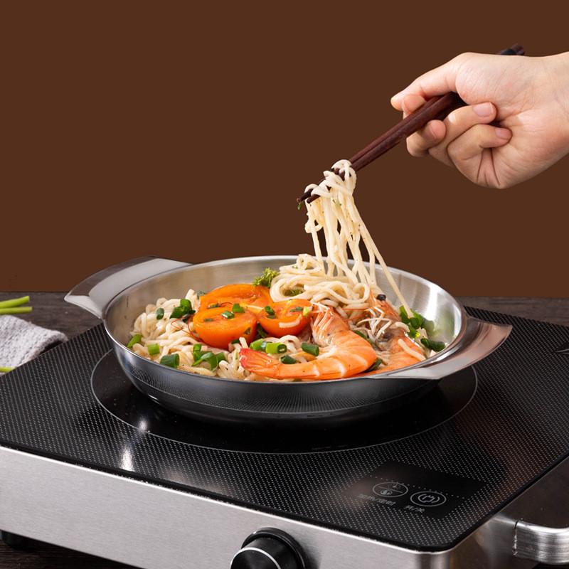 Сковороды для паэльи из нержавеющей стали с плоским дном и ручками, кастрюля с антипригарным покрытием, кастрюля для готовки, кухонная утварь, кухонная утварь