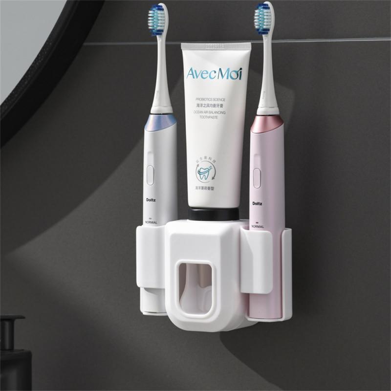 Automatic Toothpaste Dispenser Squeezers Toothpaste Tooth Dust-proof Toothbrush Holder Wall Mount Stand Bathroom Accessories
