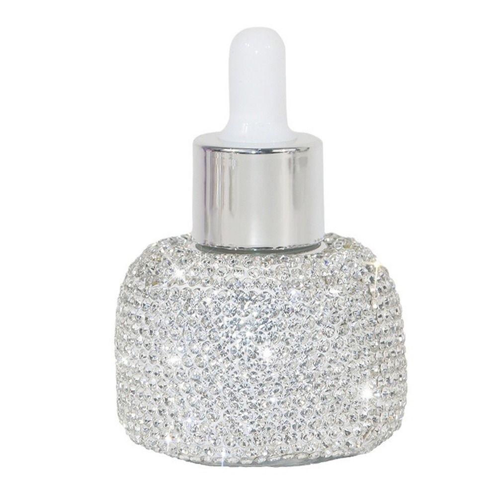 Leakproof Glass Dropper Bottles Rhinestone Inlaid Perfume Container Travel