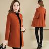 Women's Autumn and Winter Models Seasonal Woolen Coat Mid-length Woolen Coat Slim Short Stand-up Collar
