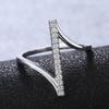 New Unique Shape Silver Color Women Finger Ring Wedding Band Bridal Ring Shine Crystal Zircon High Quality Fashion Rings