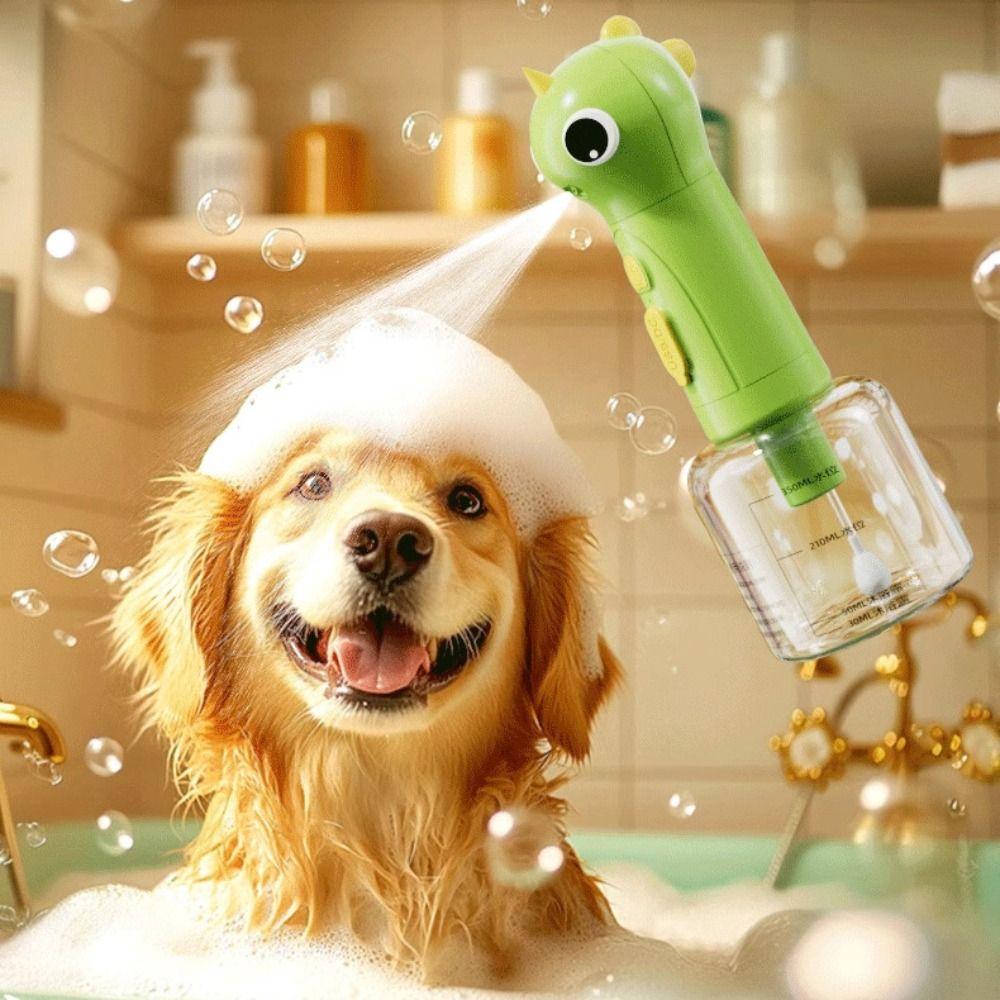 Rechargeable Dog Shampoo Dispenser Dinosaurs Shape Dog Shower Foamer Pet Cleaning