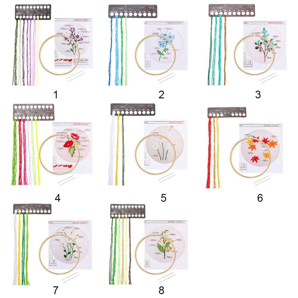 Нить Орнамент Швейные аксессуары Набор для вышивки крестом Пяльцы для вышивания Игла Дырокол Цветочная вышивка