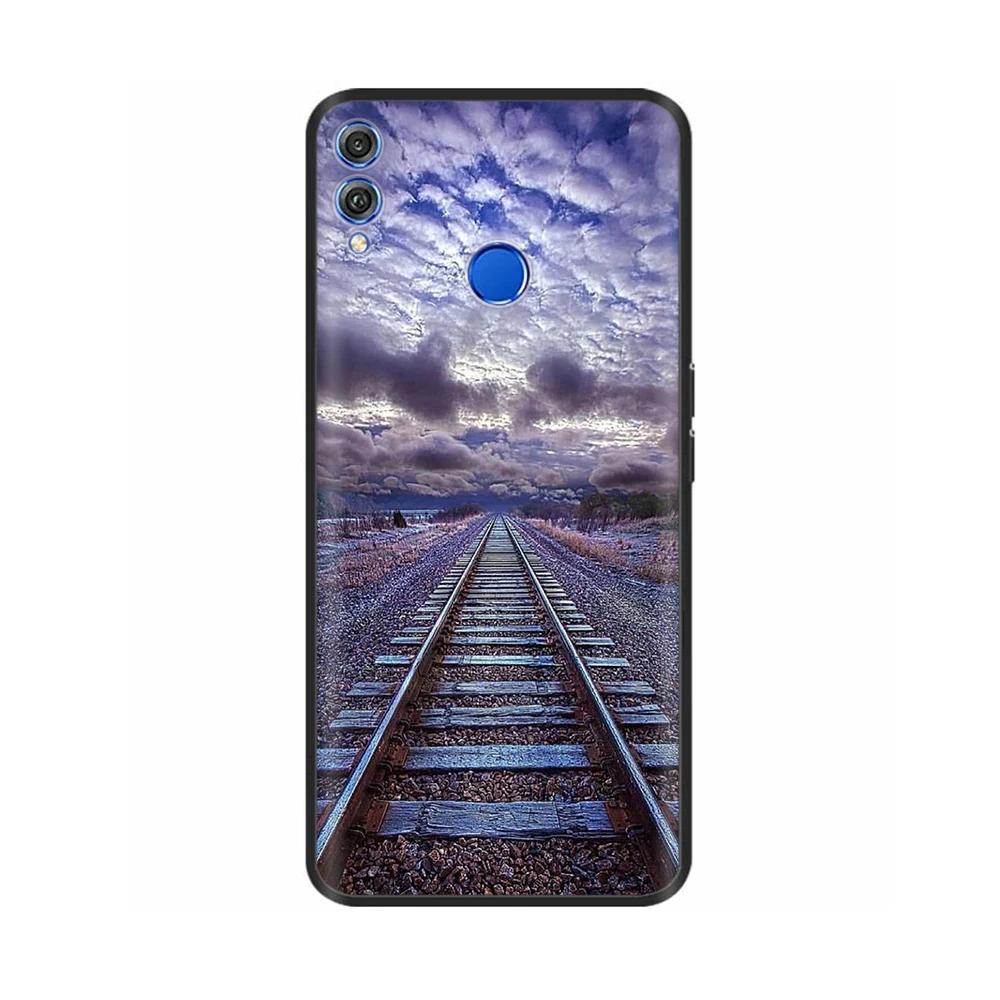 Для Honor 8X Чехол Мягкий Жидкий Силикон Полное Покрытие Чехол для Телефона Для Huawei Honor 8X Чехлы Honor8X Милый Панда Задняя Крышка Fundas