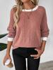Oversized 2025 Ribbed Sweater: Round Neck, Long Sleeve, Solid Color for Autumn/Winter