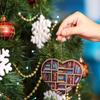 Book Lovers Ornaments Wooden Heart Shaped Bookshelf Reading Pendant Christmas Tree Hanging Decoration Home Xmas Ornaments