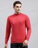Mens Solid Red High Neck Full Sleeve Pullover