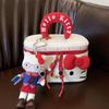 Модная мини-сумка для хранения с бантом, черная, с рисунком Hello Kitty, портативная косметичка
